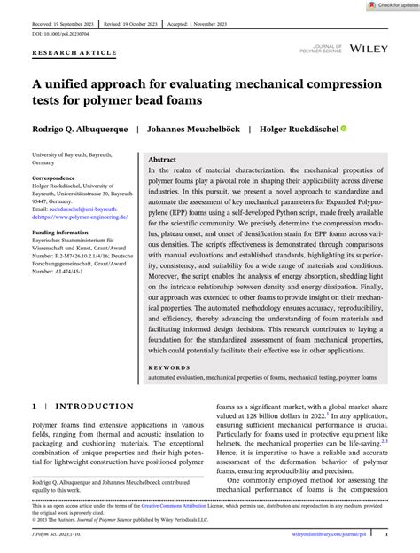 A unified approach for evaluating mechanical compression tests fo